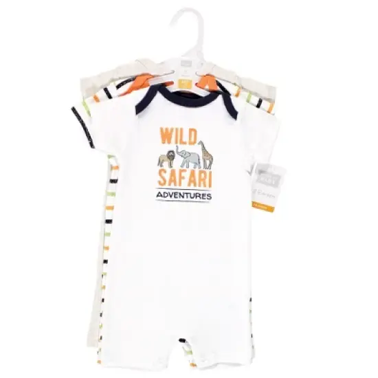 Hudson Baby Infant Boy Cotton Rompers, Wild Safari image {1}