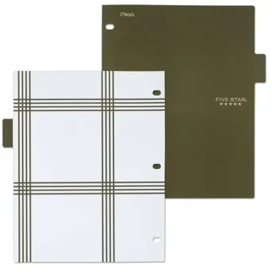 8ct Mead Five Star 3-hole Punched Color Pop Reversible Tab Divider Set: Multicolor Polypropylene Filing Accessories image {6}