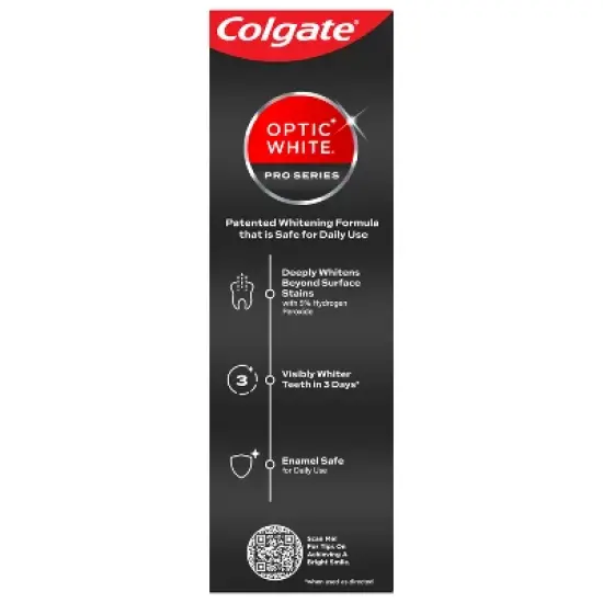 Colgate Optic White Pro Series Stain Prevention Hydrogen Peroxide Toothpaste - 3oz image {11}