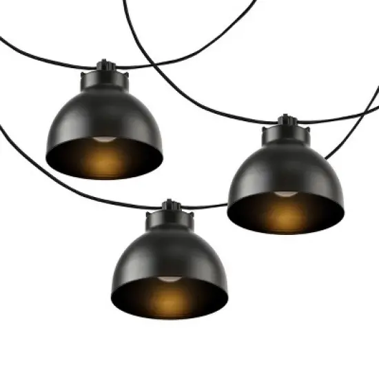 Claudie LED Outdoor String Lights - 120" - 10 Light - PLT4049 - Black - Safavieh image {4}