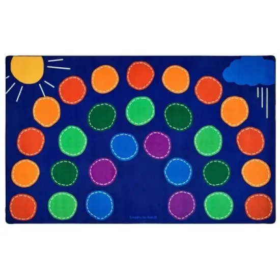 Carpets for Kids Rainbow Seating Classroom Rug,Rectangle image {7}