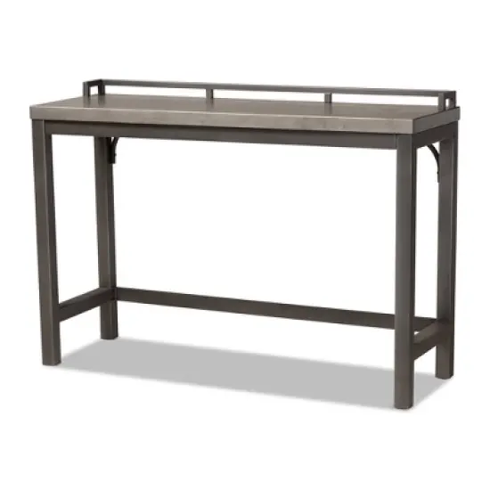 3pc Noll Upholstered Metal Counter Height Dining Set Gray - Baxton Studio image {1}