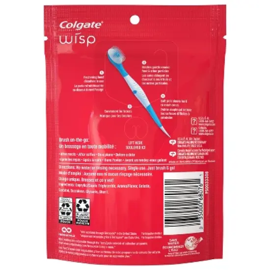 Colgate Max Fresh Wisp Disposable Travel Toothbrushes - Mini - Peppermint - Trial Size -24ct image {1}
