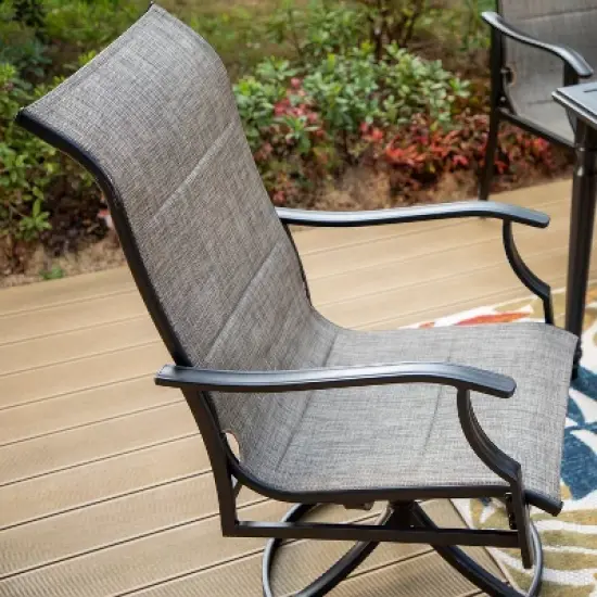 7pc Outdoor Dining Set with Steel Rectangle Table, 4 Fixed Chairs & 2 Swivel Chairs - Captiva Designs image {3}