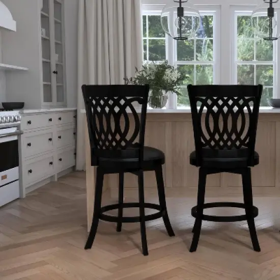 25" Van Draus Swivel Counter Height Barstool Metal/Black - Hillsdale Furniture image {16}