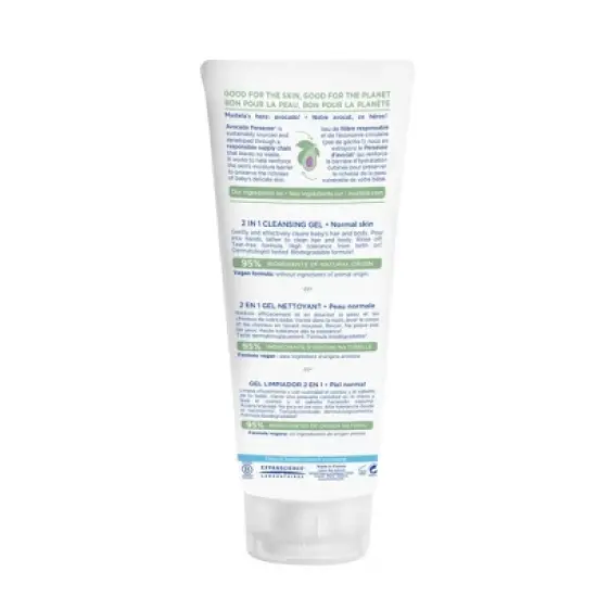 Mustela 2-in-1 Cleansing Gel Baby Body Wash and Baby Shampoo - 6.76 fl oz image {1}