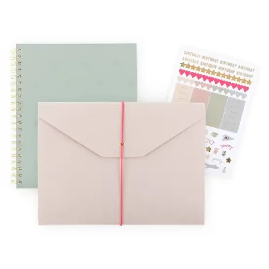 Sugar Paper Essentials Large Spiral Notebook Green Gloss Dot image {5}