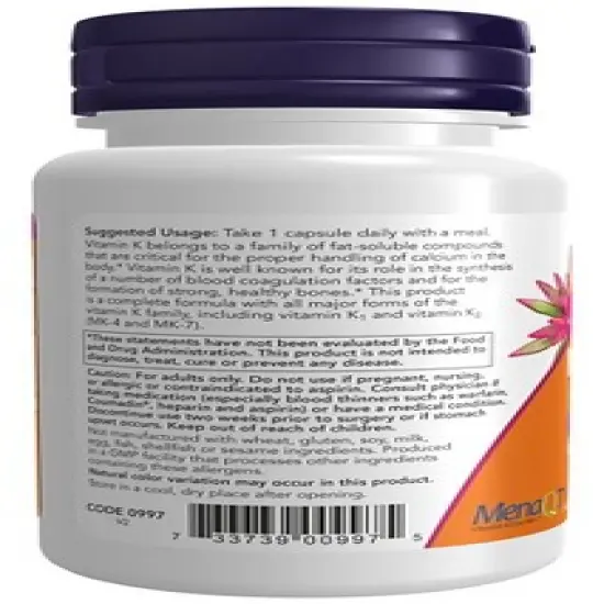 MK-7 Plus with K1 & MK-4 by Now Foods  -  90 Capsule image {2}