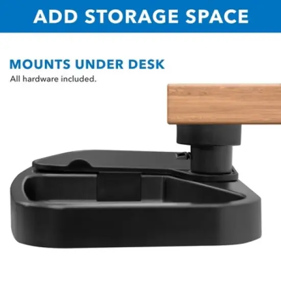 Mount-It! Under Desk Swivel Storage Tray with Mouse Pad | Undermount Shelf Organizer Holds Office Supplies | Mounts to Desktops Tables and Workbenches image {3}