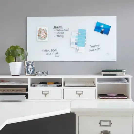 ECR4Kids MessageStor 18in x 36in Magnetic Dry-Erase Glass Board and 4 Rare Earth Magnets image {5}