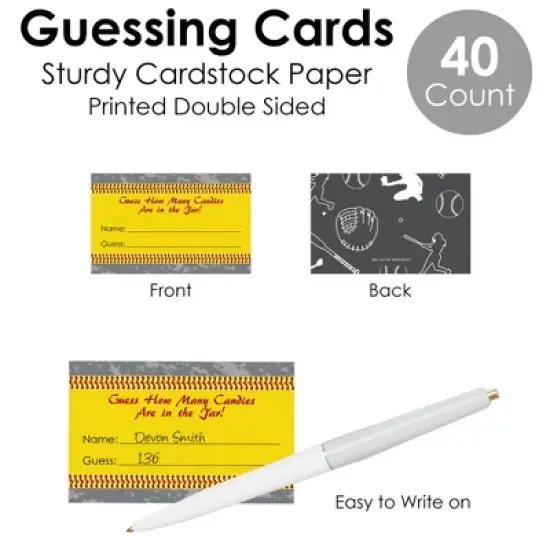 Big Dot of Happiness Grand Slam - Fastpitch Softball - How Many Candies Birthday Party or Baby Shower Candy Guessing Game image {4}