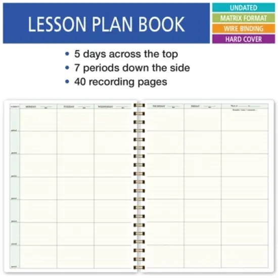 Elan Publishing Company W101FT - 32 Fashion Teacher Planner Set - PINK MARBLE image {3}