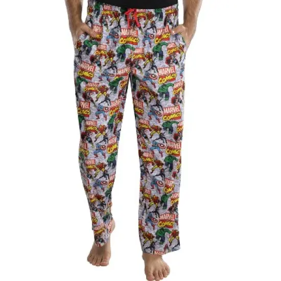 Marvel Comics Mens' Avengers Stance Pajama Pants Loungewear Multi image {1}