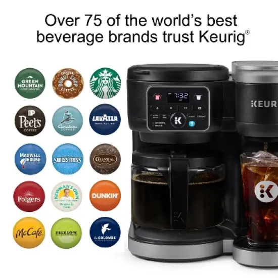 Keurig K-Duo Hot & Iced Single-Serve & Carafe Coffee Maker Black: Electric Drip Coffee Pot, 72 oz Capacity image {10}