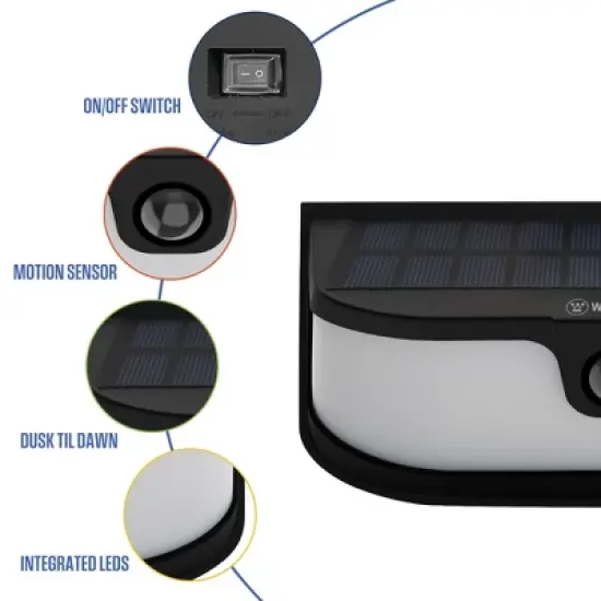 Westinghouse 1200 Lumen Solar LED Motion Activated Color Changing Wall Lights with Remote &ndash; 2-Pack image {2}