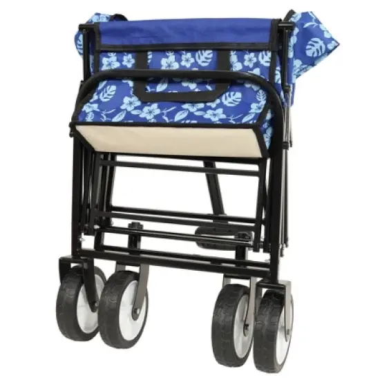 SKRAN Collapsible Foldable Beach Wagon Cart with strapping system,Utility Wagon Cart Camping,Shopping,Gardening,Fishing,Supports 225lbs, image {8}