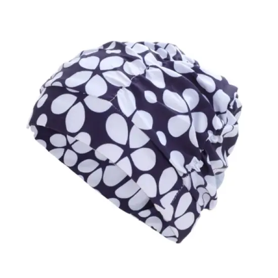 Unique Bargains Nylon Floral Pattern Swimming Cap 1 Pc image {6}