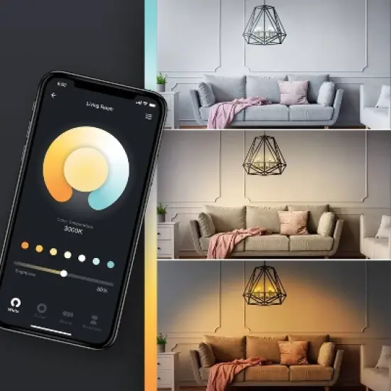 Smart 40W Equivalent Vintage Filament Tunable White LED Wi-Fi Enabled Voice Activated B11 E12 Light Bulb image {2}