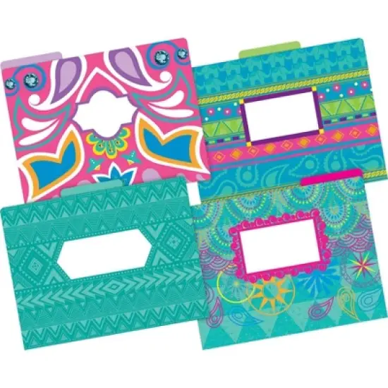 Barker Creek Bohemian 14pt Letter-Size File Folders Multi-Design Set 36 per Set: Stationery, Top Tab, 50 Sheet Capacity image {1}