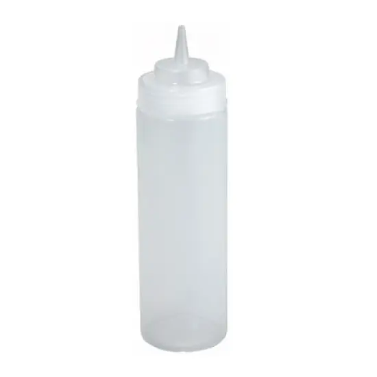 Winco Wide-Mouth Squeeze Bottle, Plastic, Clear image {2}