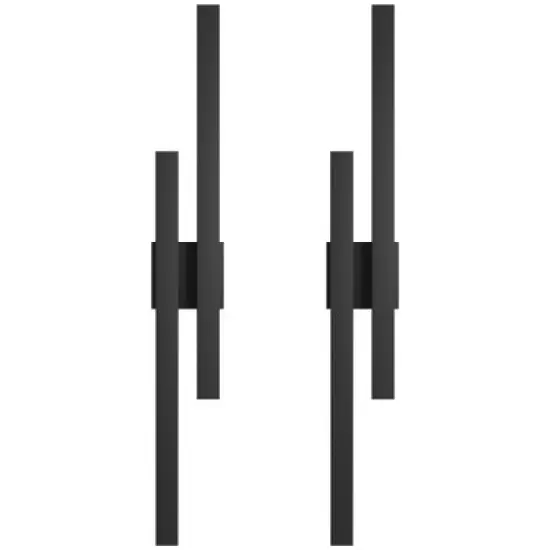 LamQee 37" Long Outdoor Wall Lights LED Modern Exterior Lighting Fixtures Outdoor Light Fixtures Black image {12}