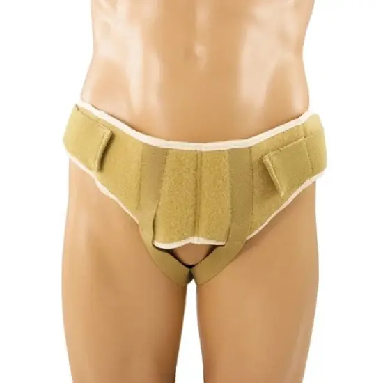 OTC Hernia Support, Single or Double Herniation, Inguinal Scrotal Treatment, Beige image {2}