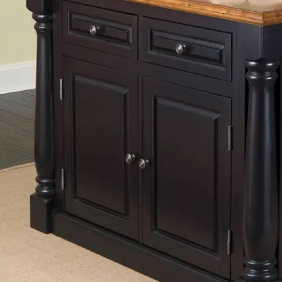 Monarch Kitchen Island with Oak Top Black - Homestyles image {4}