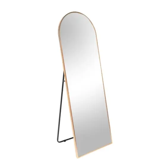 Serio 65" Height x 22" Width Oversize Arch-Crowned Top Full Length Floor Mirror with Stand-The Pop Home image {5}
