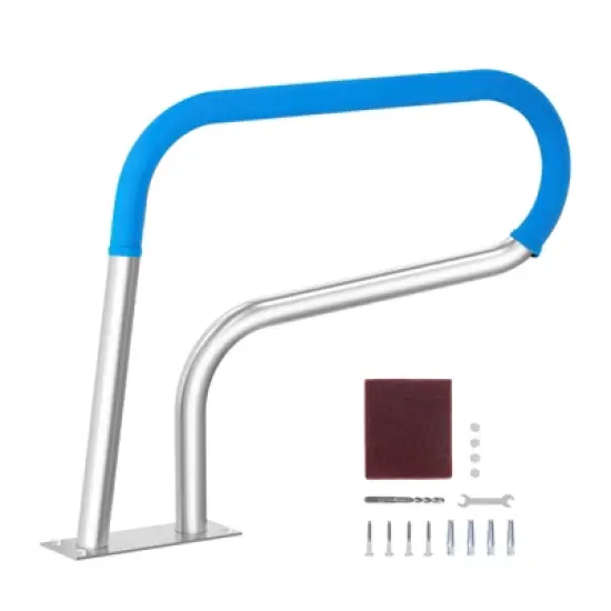 VEVOR Pool Handrail, 32 x 23 inch Pool Railing, Stainless Steel with Base Plate for Indoor/Outdoor Pools,Swimming Pool Safety Railing, Silver image {8}