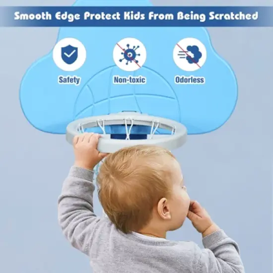 3-in-1 Kids Basketball Hoop Set Adjustable Sports Activity Center w/ Balls Blue\Green\White image {8}