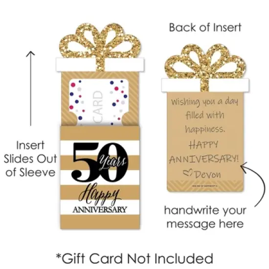 Big Dot of Happiness We Still Do - 50th Wedding Anniversary - Anniversary Party Money and Gift Card Sleeves - Nifty Gifty Card Holders - Set of 8 image {4}