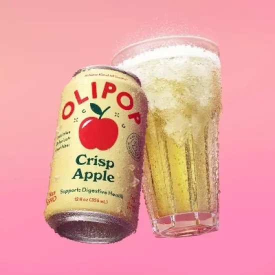 OLIPOP Crisp Apple Prebiotic Soda - 12 fl oz Can image {1}