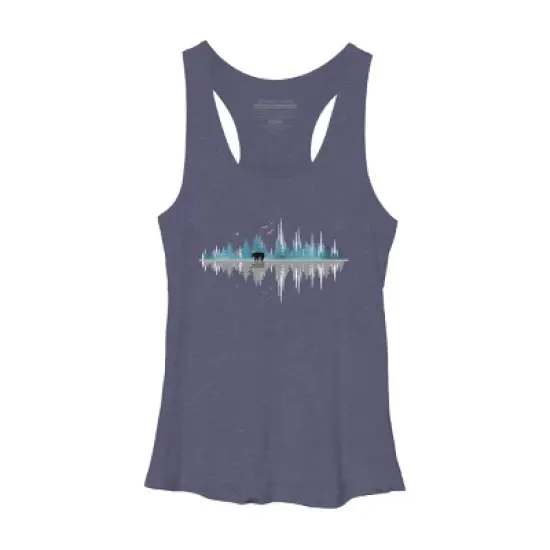 Women's Design By Humans The Sounds Of Nature - Music Sound Wave By NomAdartStudio Racerback Tank Top image {4}