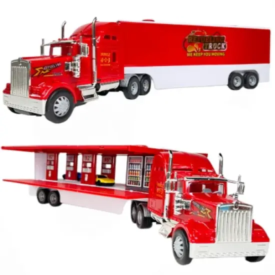 Big Daddy - Pop_Open Playset Gas Station Big Rig Semi Toy Truck & Mini Race Play Cars image {5}