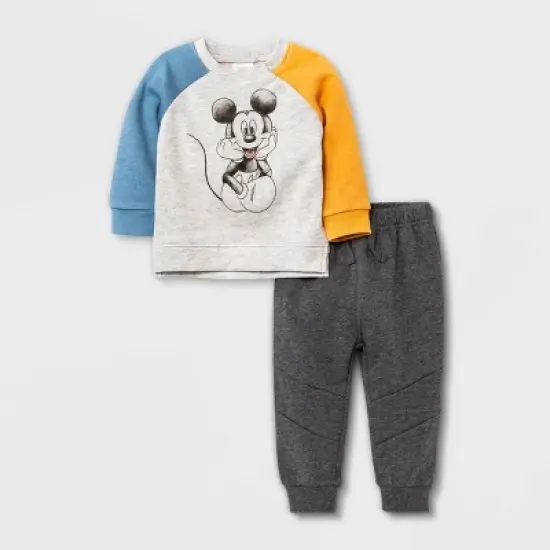 Baby Boys' Disney Mickey Mouse & Friends Top and Bottom Set - Gray image {5}