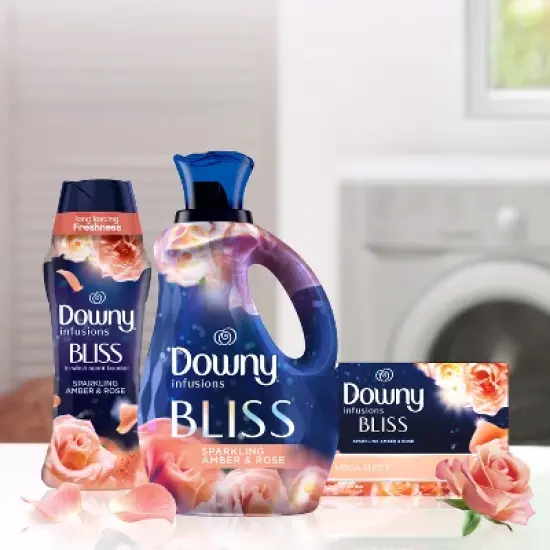 Downy Infusions Bliss Sparkling Amber & Rose Scent Liquid Fabric Softener image {11}