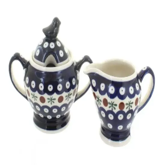 Blue Rose Polish Pottery 1235-1235 Zaklady Cream & Sugar image {2}