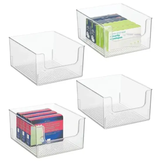 mDesign Plastic Home Office Storage Bin Container, Desk Organizer, 4 Pack image {8}