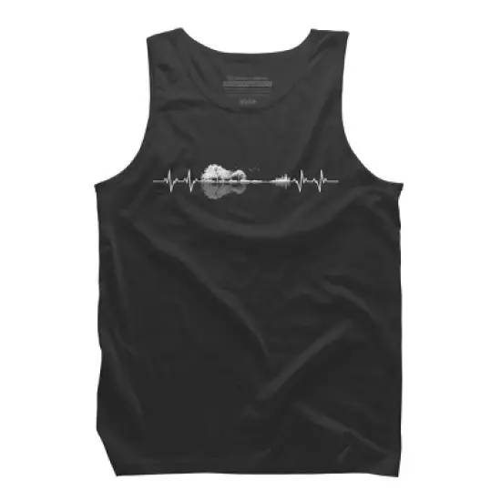 Men's Design By Humans Nature Guitar Heart Beat By Maryedenoa Tank Top image {3}