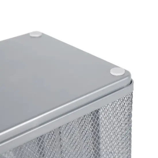 Mesh Medium Desktop Organizer Silver - Brightroom&trade;: Steel Desk Tool Holder, Office Supplies, 7"x7"x6" image {3}