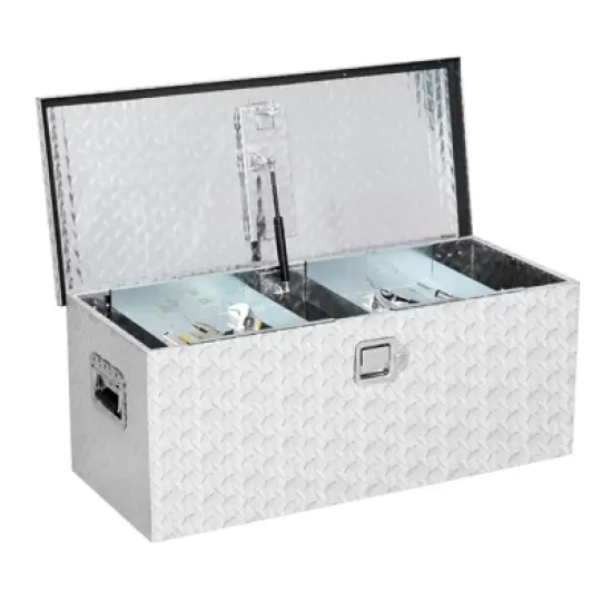 Heavy Duty Aluminum Truck Bed Tool Box with 2 Metal Boxes, Storage Tool Boxes Chest Box Organizer image {7}