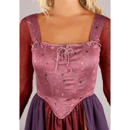 HalloweenCostumes.com Women's Plus Size Deluxe Disney Sarah Sanderson Halloween Costume | Hocus Pocus Witch Outfit image {8}