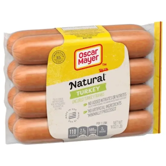 Oscar Mayer Natural Uncured Turkey Franks Hot Dogs - 16oz/8ct image {8}
