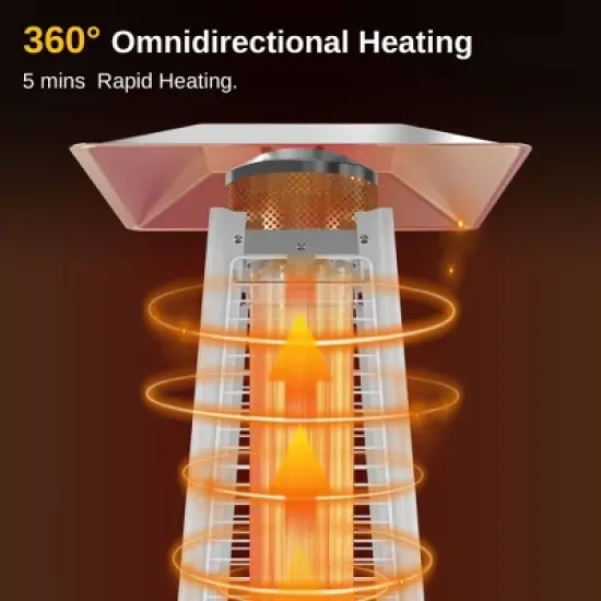 East Oak 18.23"x21.84" 48000 BTU Torch Patio Propane Outdoor Portable Heater Bronze Finish: Iron Frame, 10ft Heat Radius image {9}