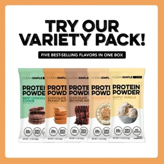 Clean Simple Eats Protein Powder Sticks - Chocolate Peanut Butter - 12oz/10ct image {5}