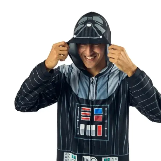 Star Wars Darth Vader Men's Onesie Costume Union Suit With Hood image {5}