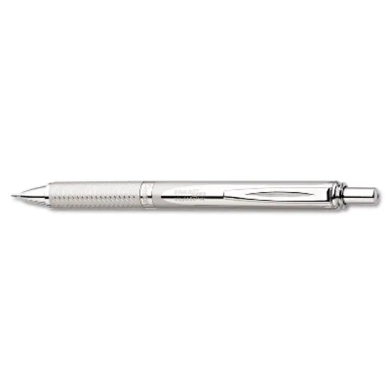 Pentel EnerGel Alloy RT Retractable Liquid Gel Pen .7mm Chrome Barrel Black Ink BL407A image {2}