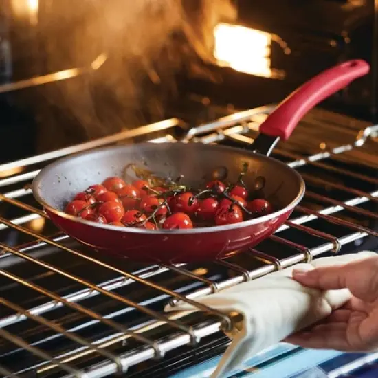 Rachael Ray Cook + Create Aluminum Nonstick Frying Pan Set 2pcRed image {3}