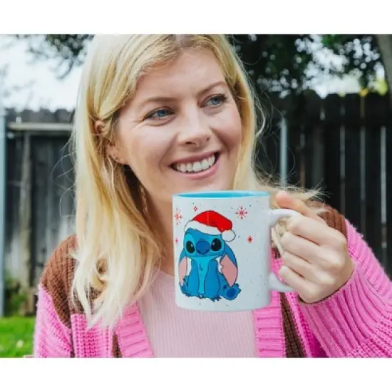 Silver Buffalo Disney Lilo & Stitch Santa Hat Ceramic Mug | Holds 20 Ounces image {6}