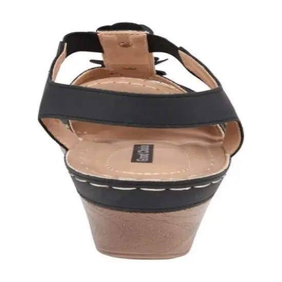 GC Shoes Beck Elastic Flower Comfort Slingback Wedge Sandals image {2}